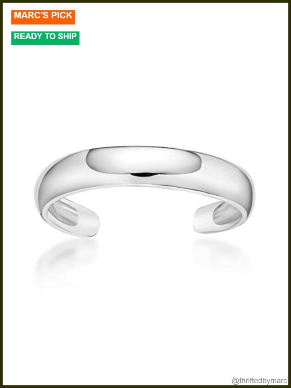 10k Gold Adjustable Open Toe Ring for Women - 3mm Wide Body Jewelry
